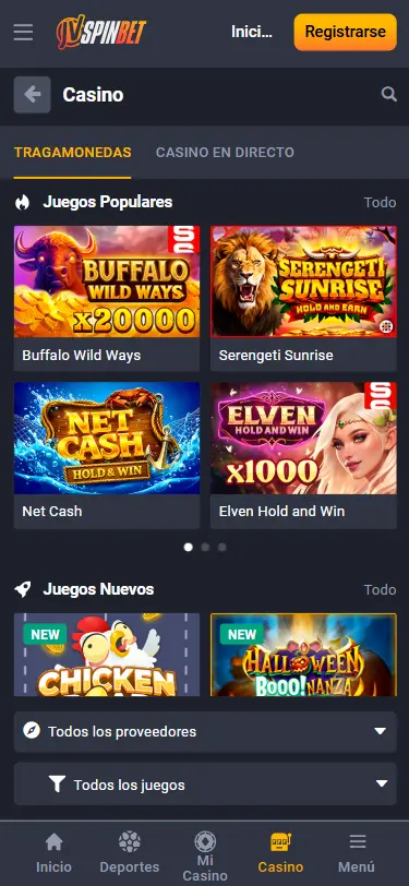 Juegos en JVspin.