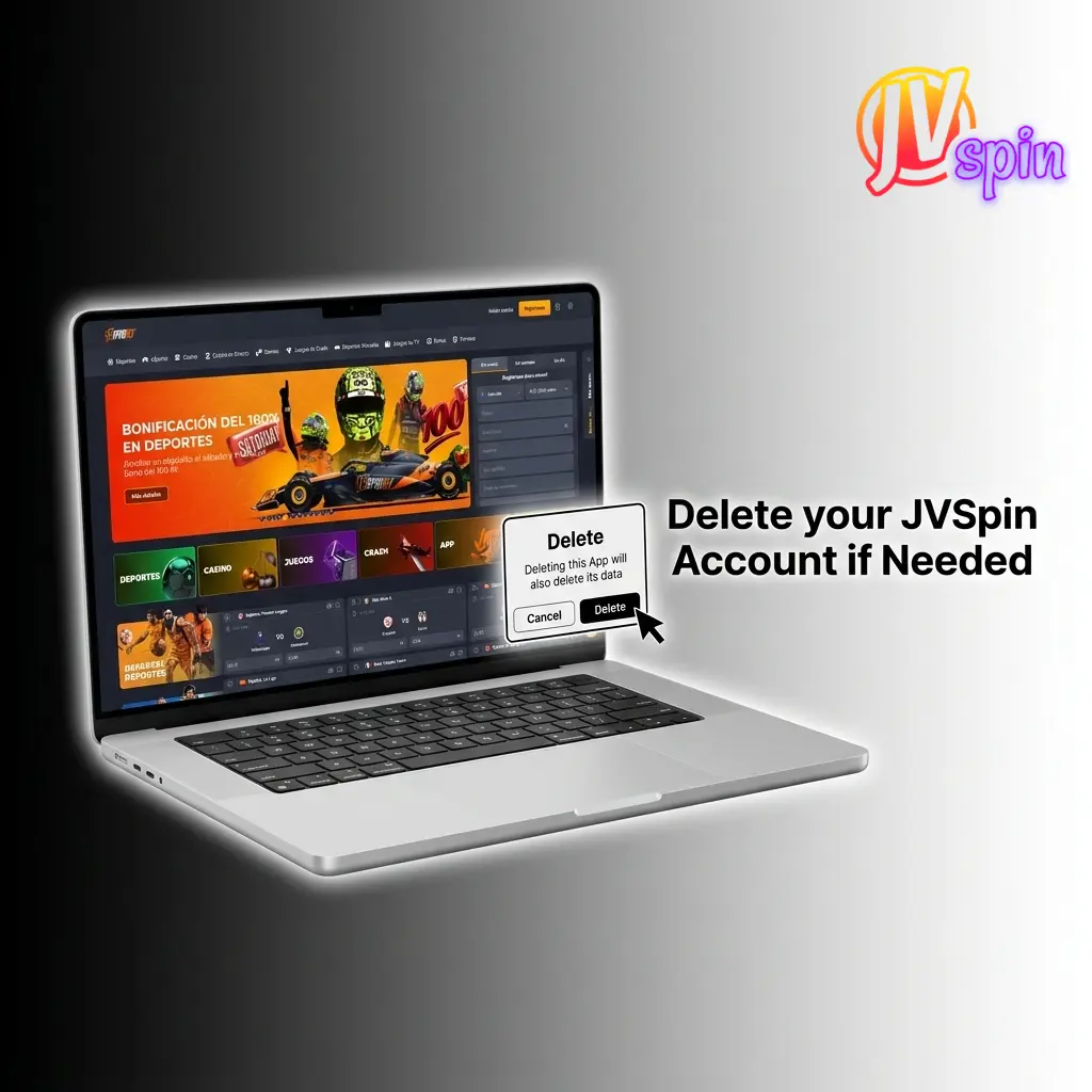 Pasos para eliminar tu cuenta de JVSpin contactando al soporte y verificando tu identidad de forma segura