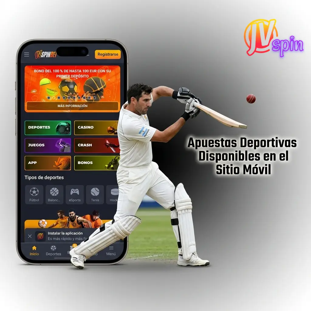 Apuestas deportivas en sitio móvil JVSpin: fútbol, básquet, tenis, boxeo, rugby, MMA y eSports disponibles